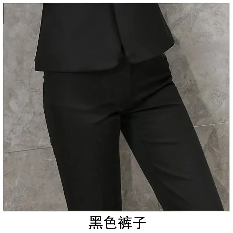 Women's Black College Suit Autumn Winter Professional Work Suit - Image 5