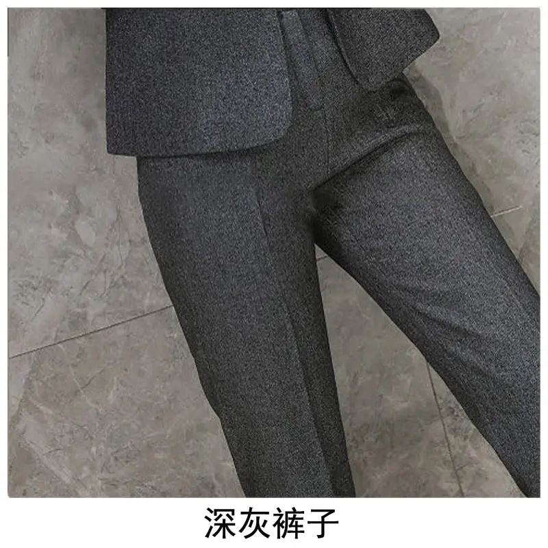 Women's Black College Suit Autumn Winter Professional Work Suit - Image 6