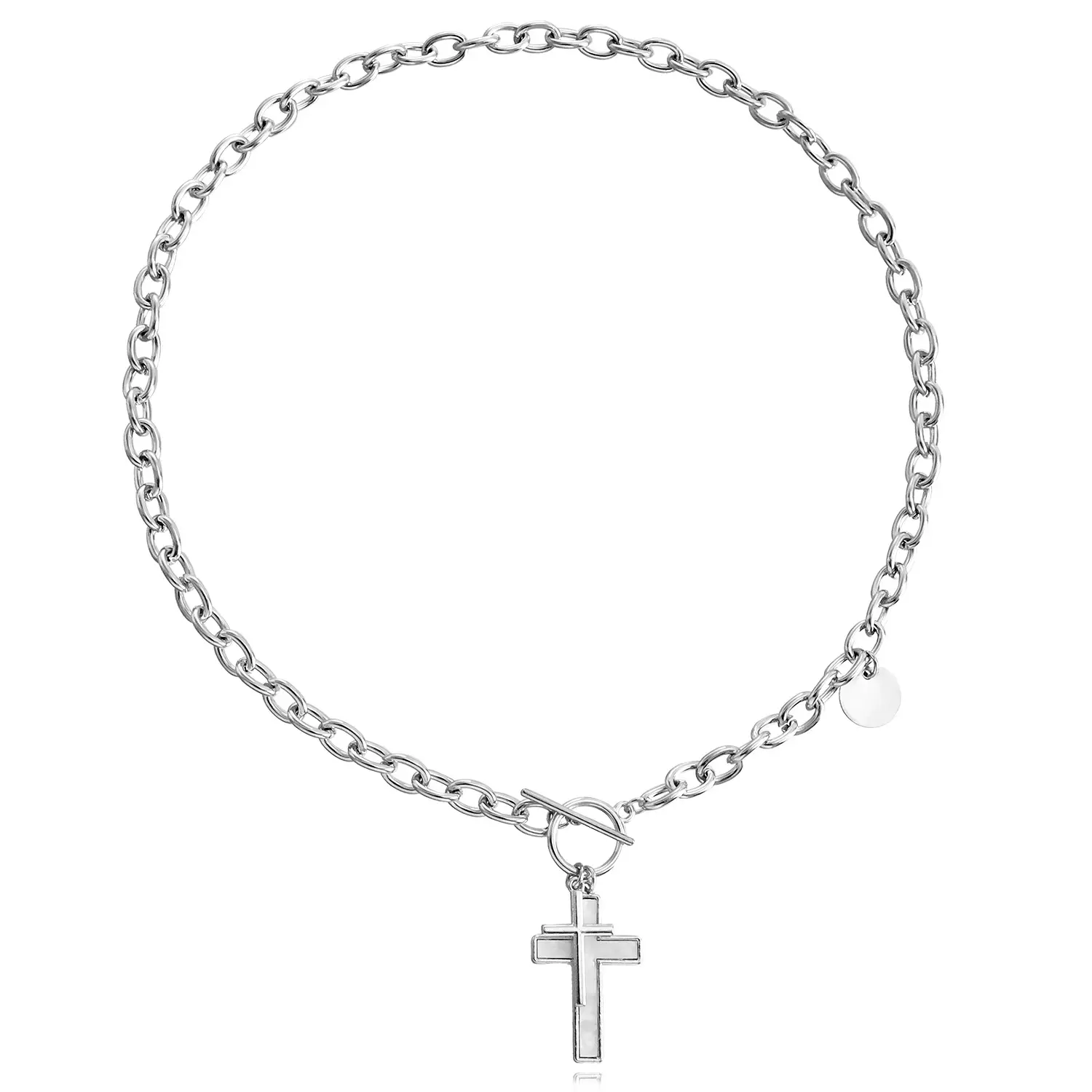 Silver Black Cross Bracelet for Women - Image 14