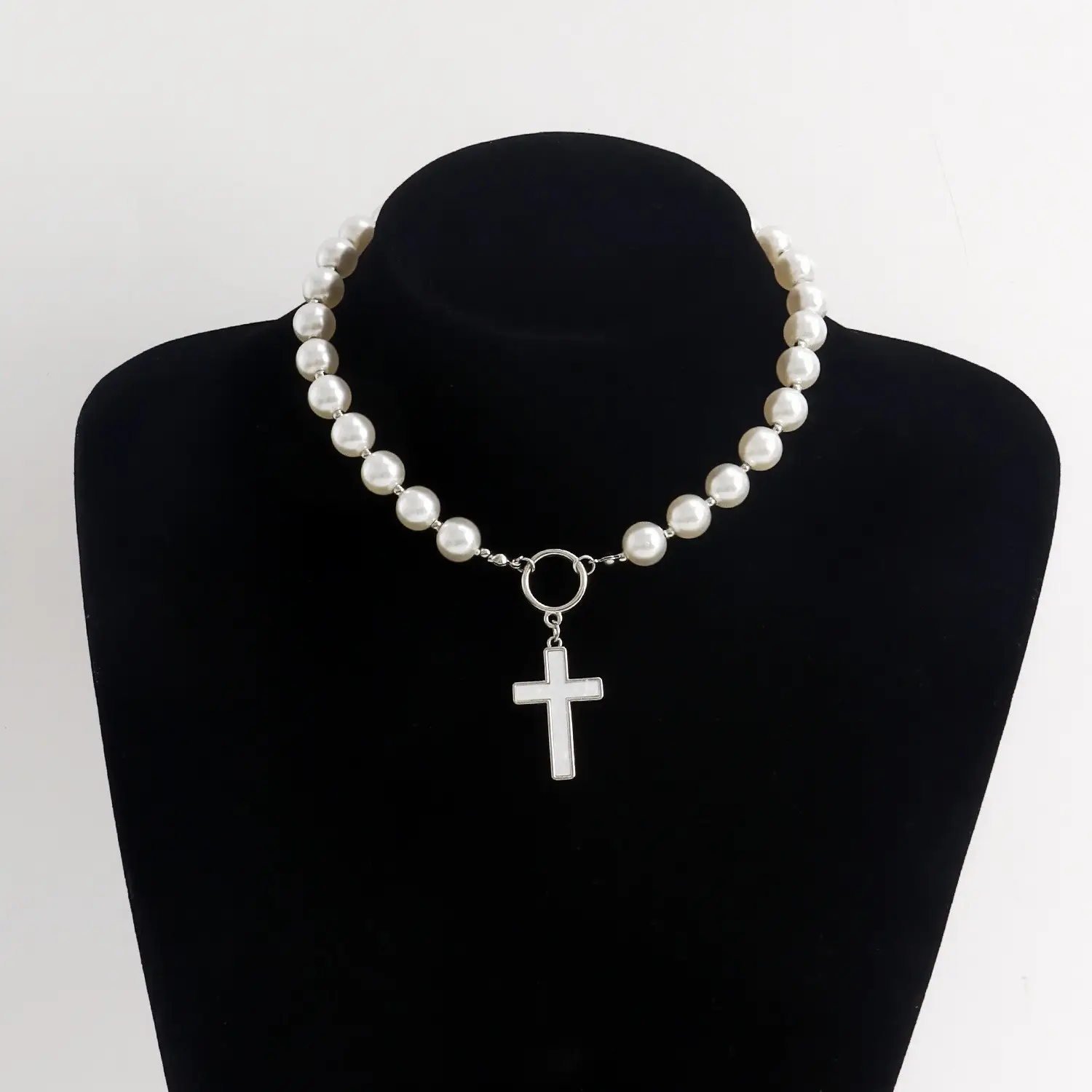 Silver Black Cross Bracelet for Women - Image 37