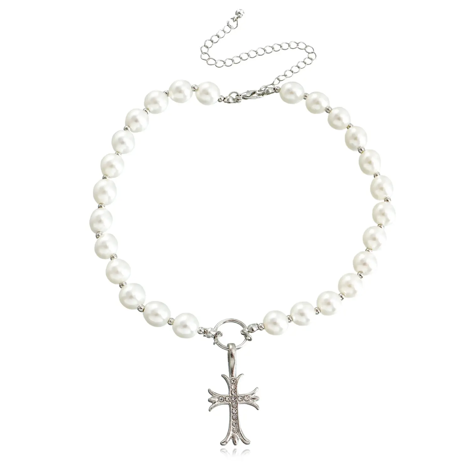 Silver Black Cross Bracelet for Women - Image 40