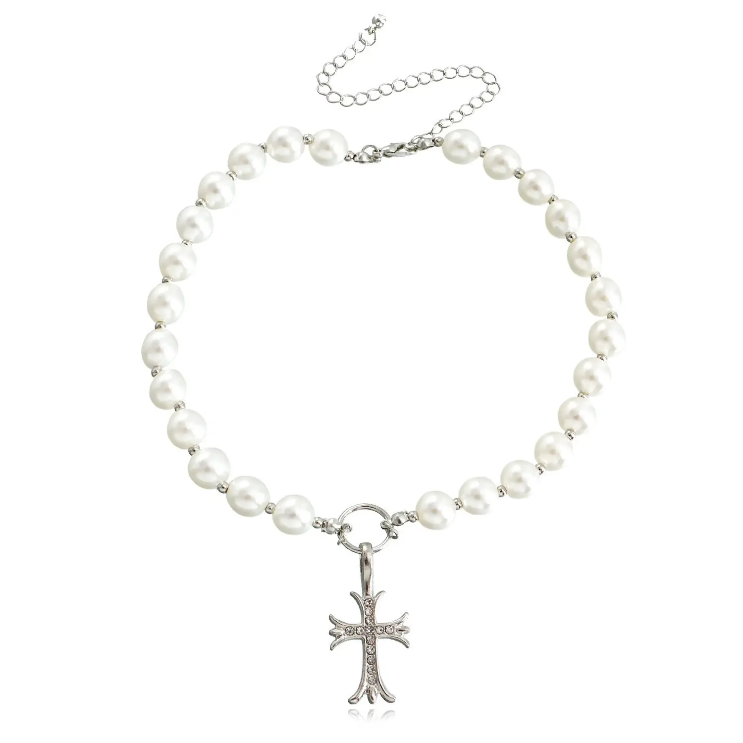 Silver Black Cross Bracelet for Women - Image 41