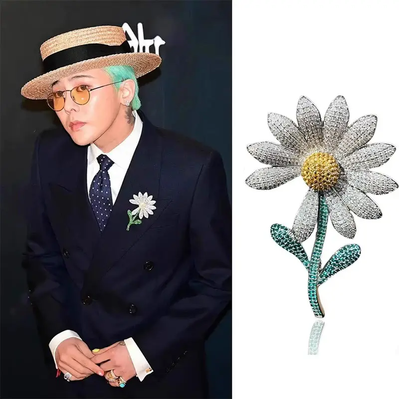 Zircon Daisy Sunflower Brooch for Women — feature 2