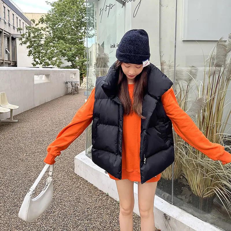 Women Down Cotton Vest Korean Style Loose Waistoutwear