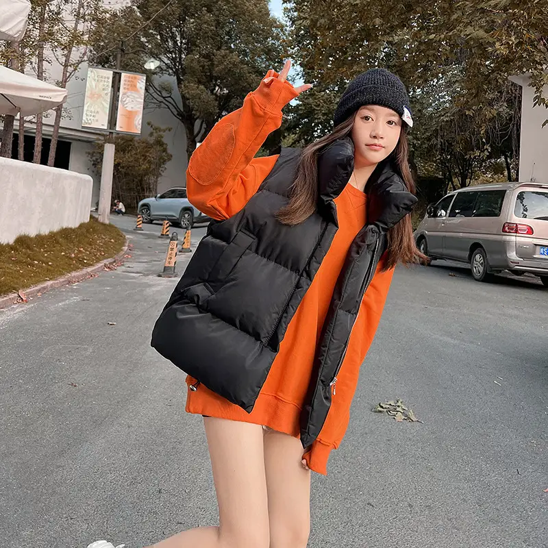 Women Down Cotton Vest Korean Style Loose Waistoutwear
