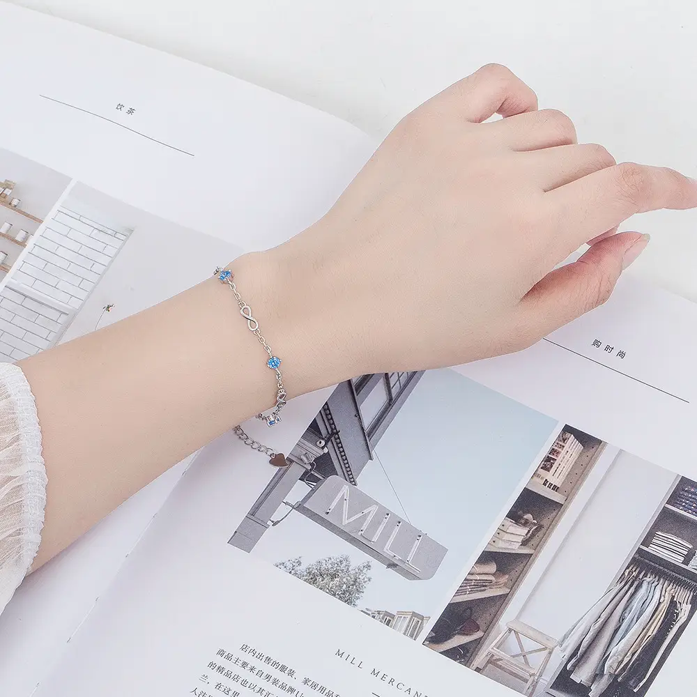 Light Luxury Blue Zircon Bracelet for Women - Image 5