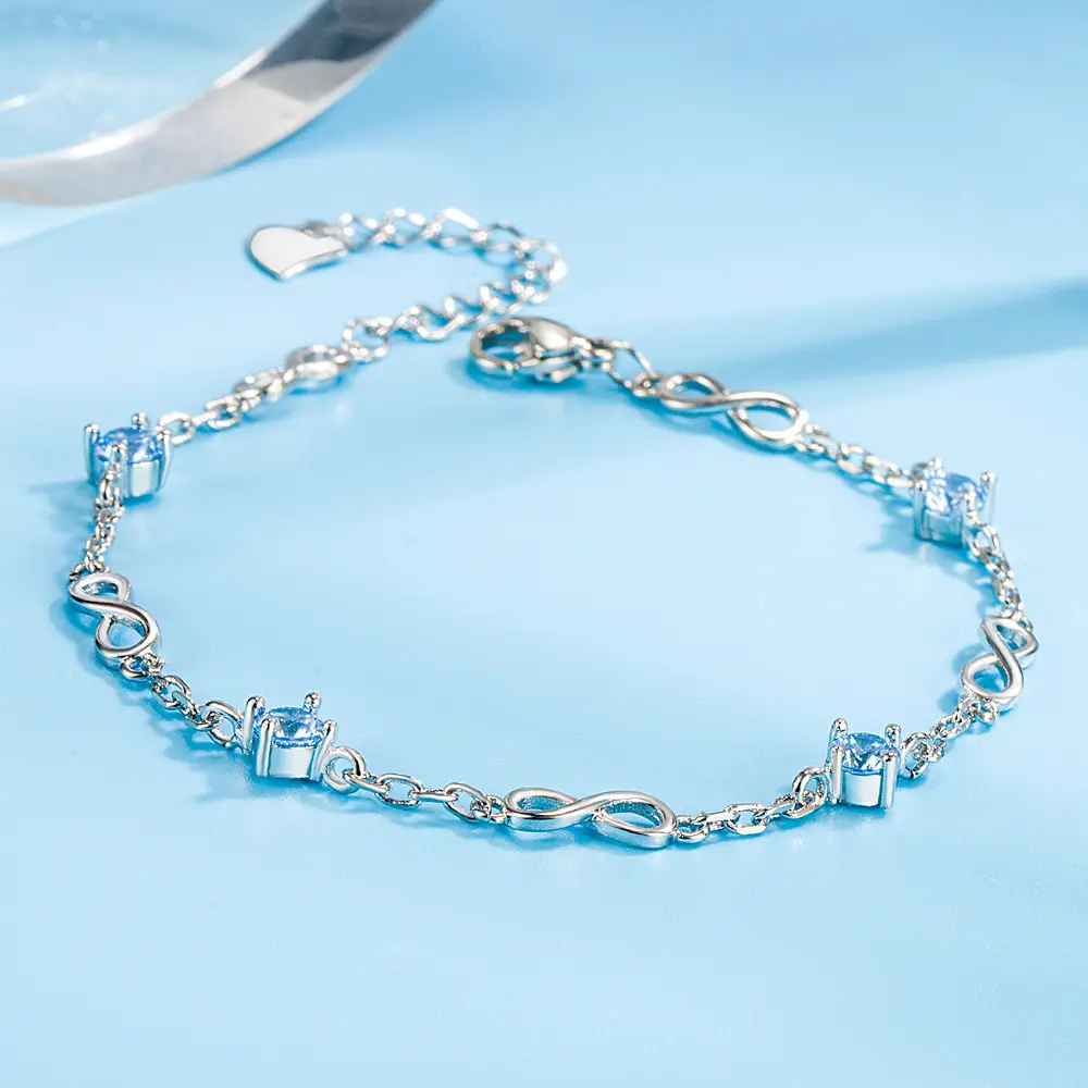 Light Luxury Blue Zircon Bracelet for Women - Image 2