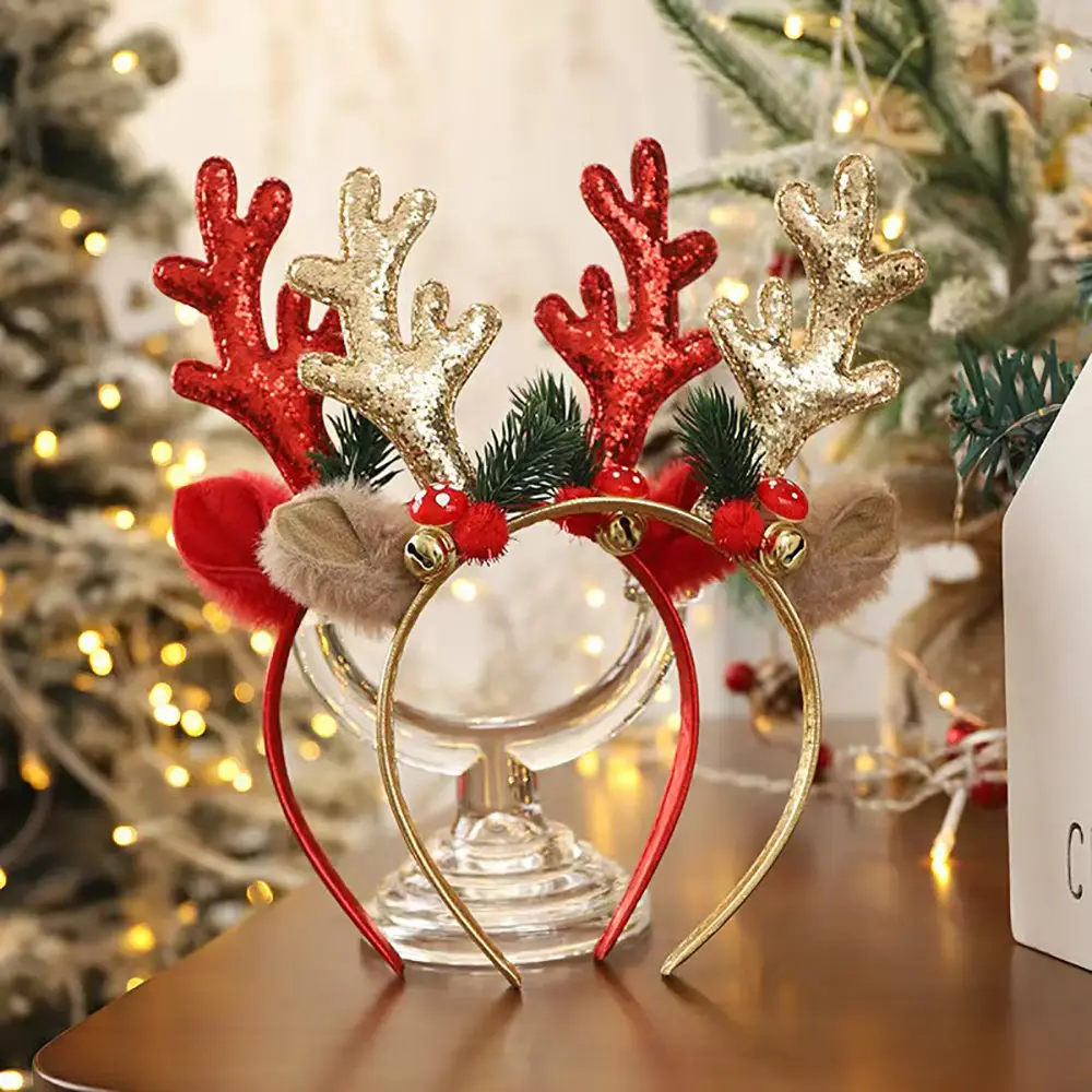Christmas Antler & Bell Head Decorative Stand — feature 1