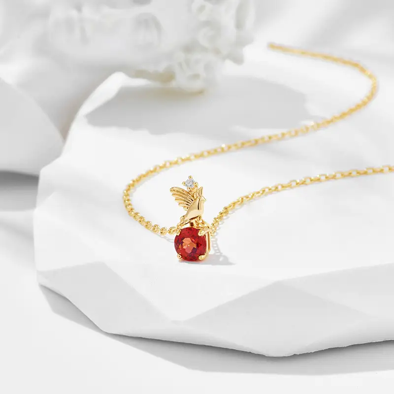 Japanese Style Red Pomegranate Pendant Necklace - Image 4