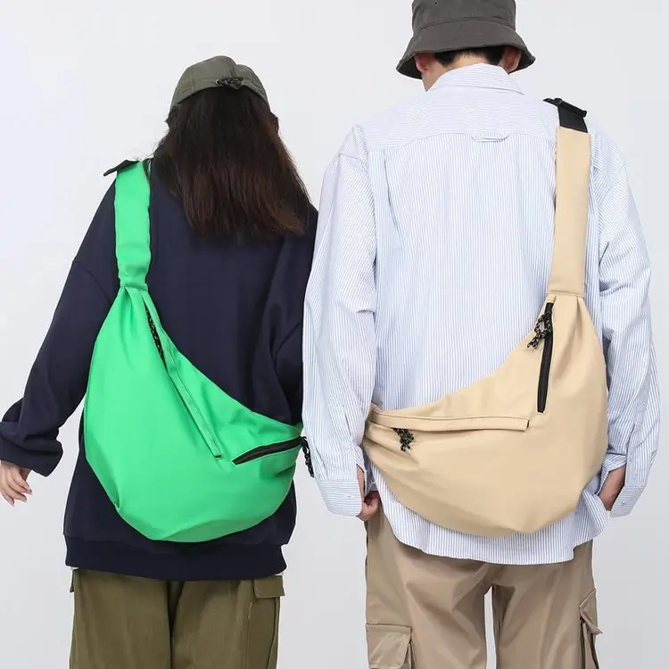 Black Nylon Messenger Bag for Women Spring 2022