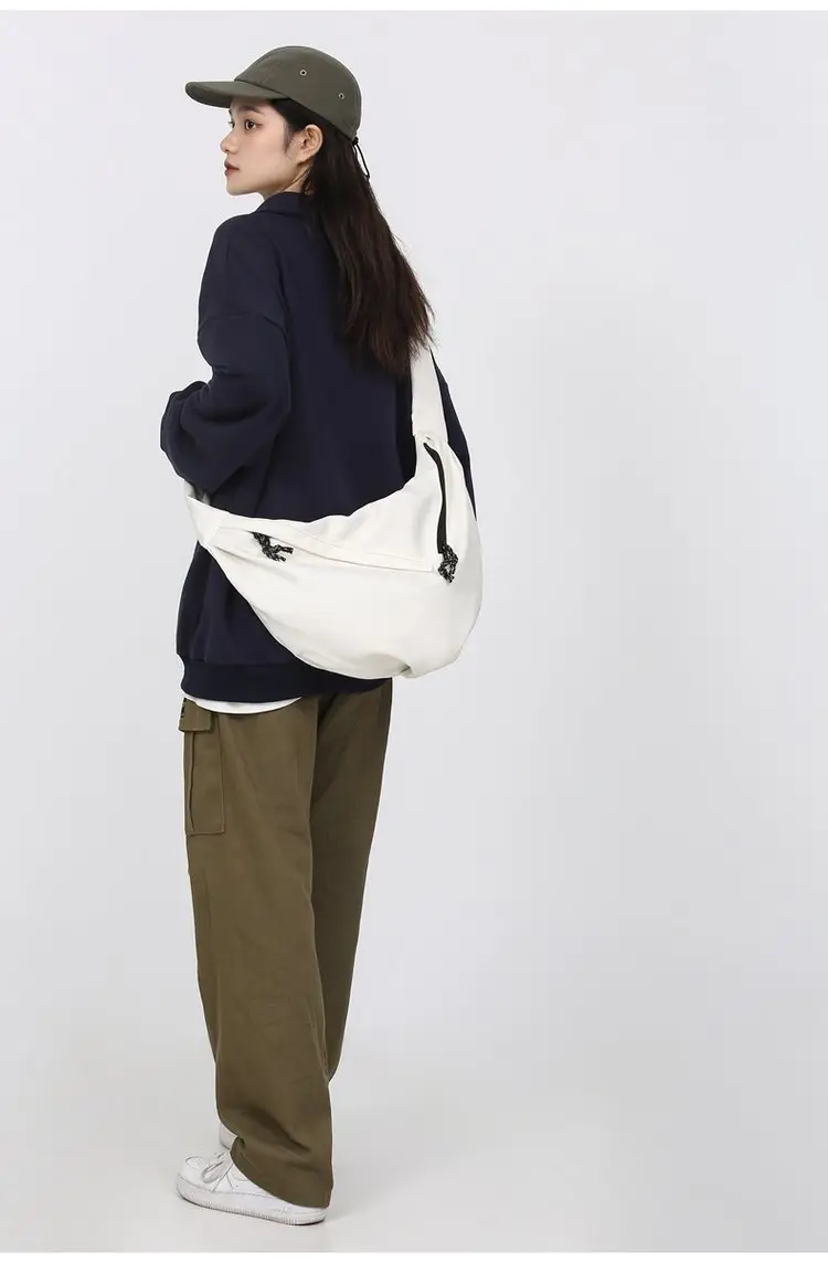 Black Nylon Messenger Bag for Women Spring 2022 — feature 14