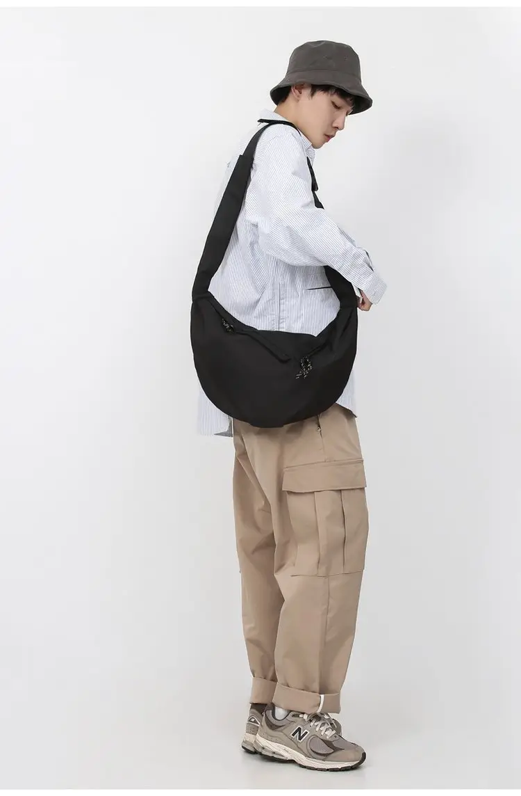 Black Nylon Messenger Bag for Women Spring 2022 — feature 19