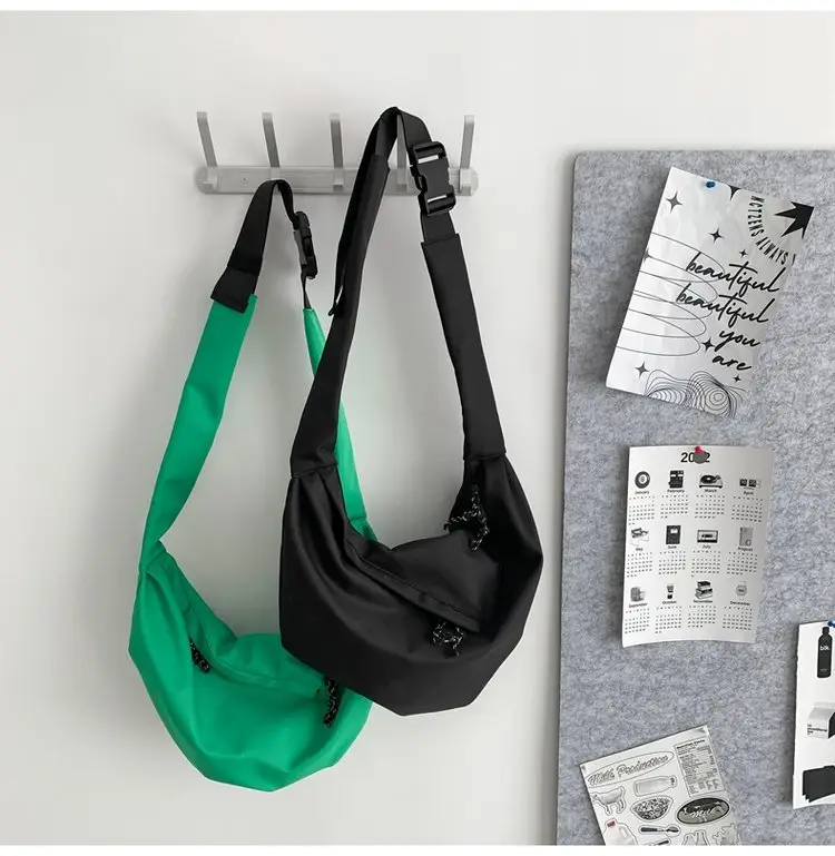 Black Nylon Messenger Bag for Women Spring 2022 — feature 32
