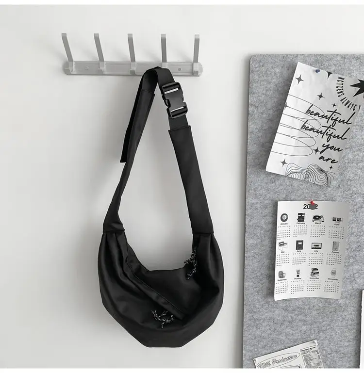 Black Nylon Messenger Bag for Women Spring 2022 — feature 34