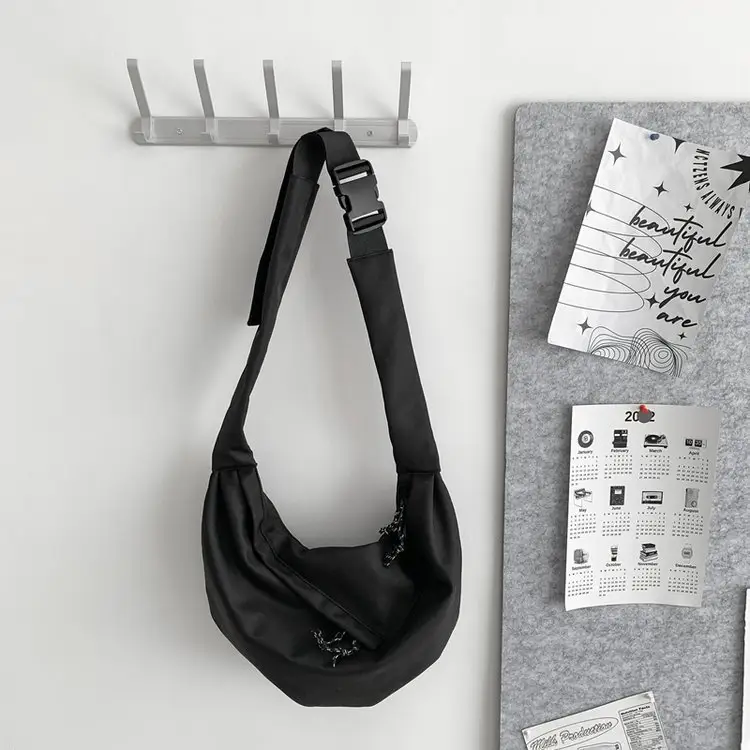 Black Nylon Messenger Bag for Women Spring 2022 — feature 51