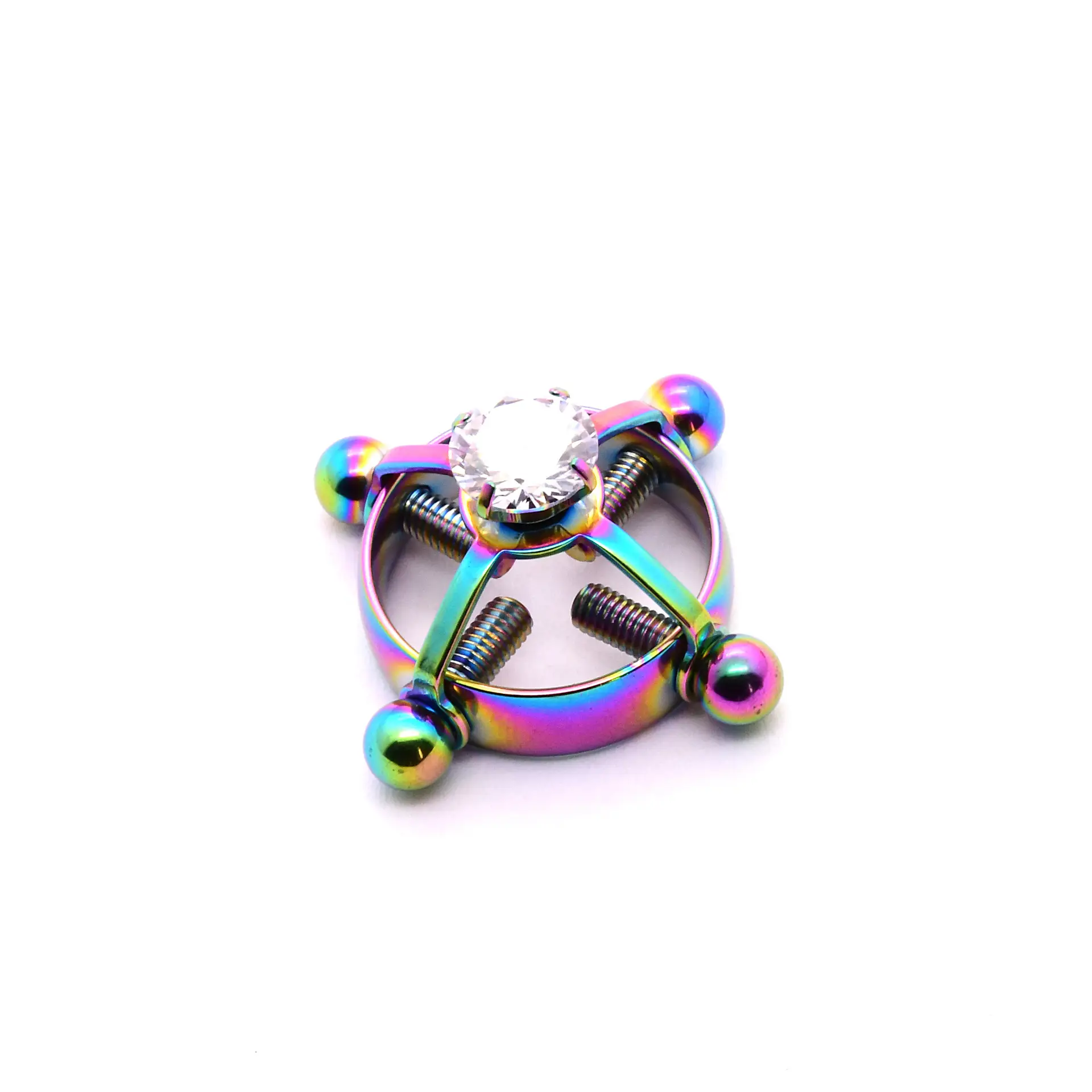 Cross-Border Diamond Nipple Rings 8mm Silver - Image 3