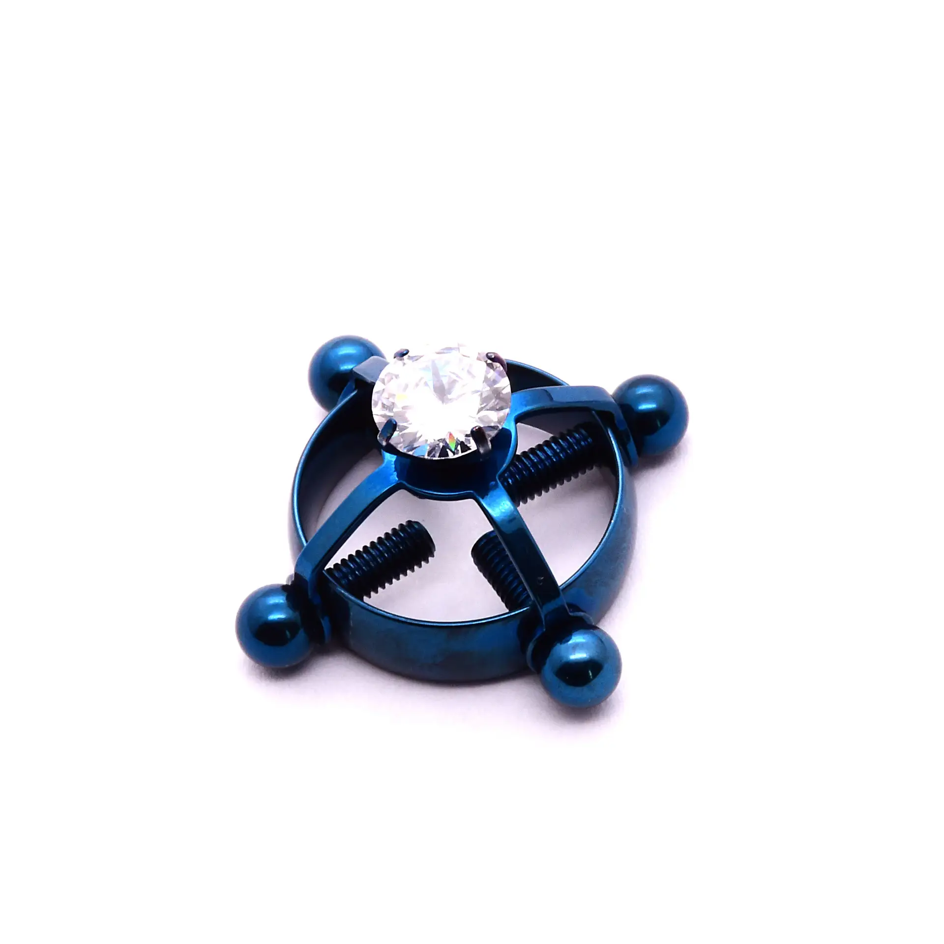 Cross-Border Diamond Nipple Rings 8mm Silver - Image 4