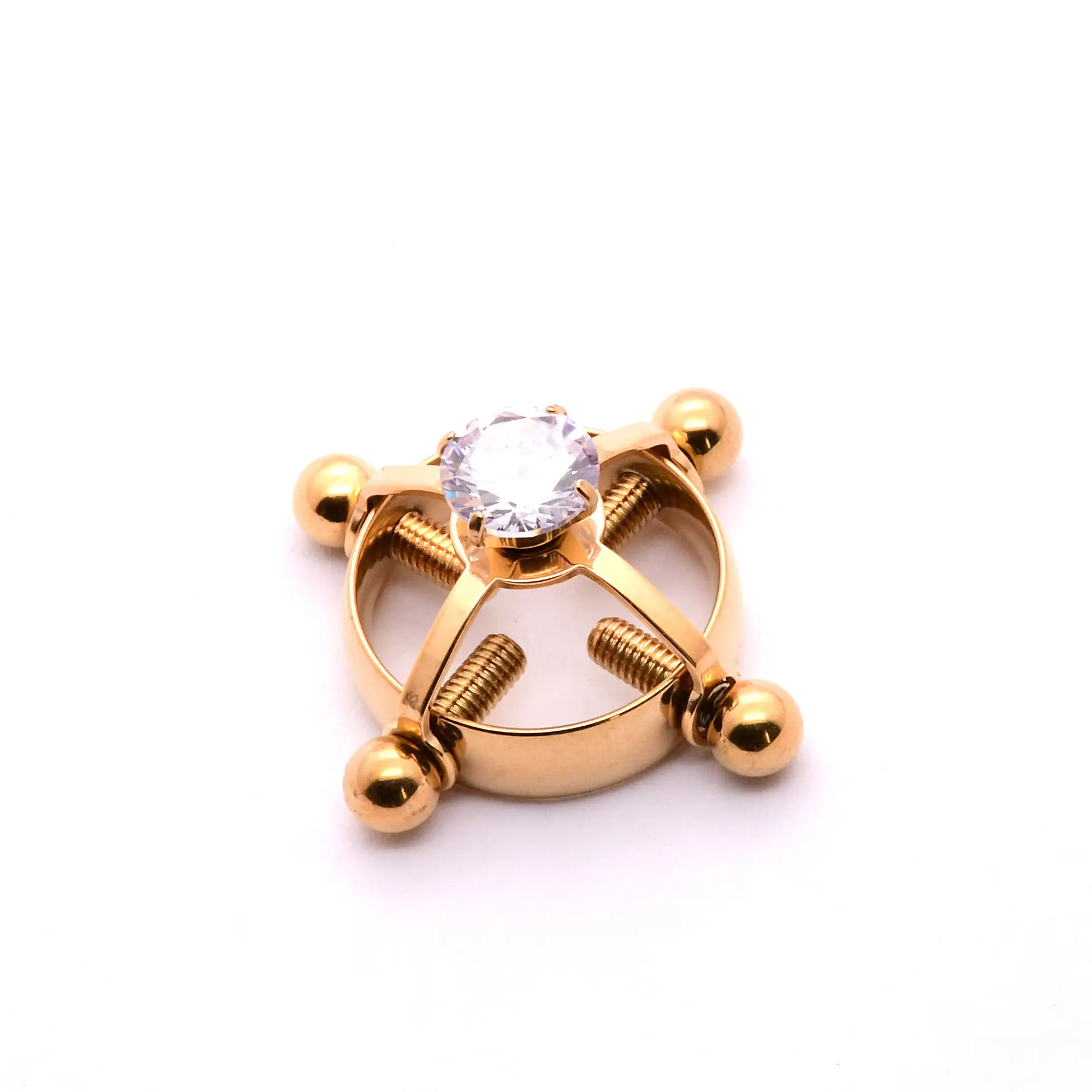 Cross-Border Diamond Nipple Rings 8mm Silver - Image 5