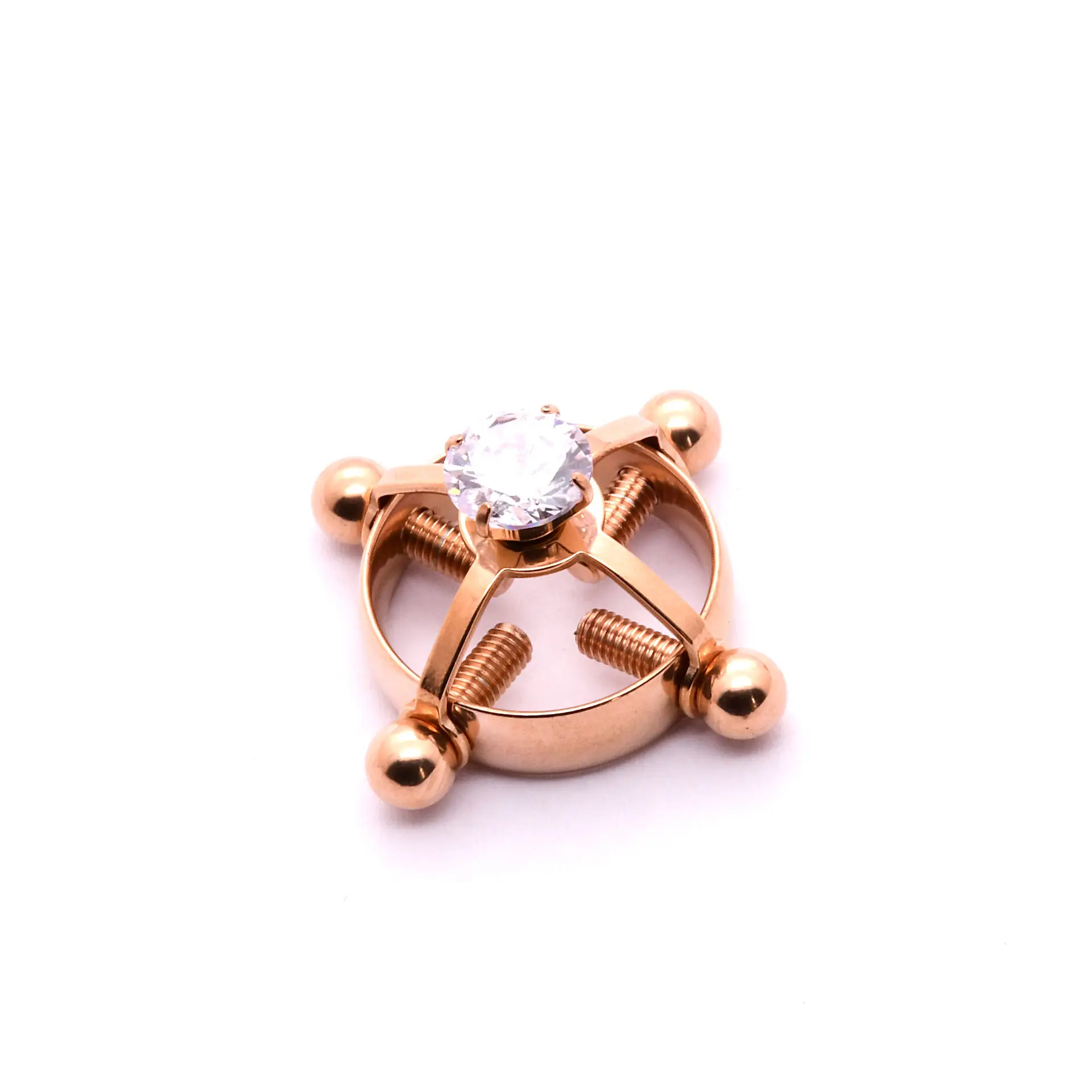 Cross-Border Diamond Nipple Rings 8mm Silver - Image 6