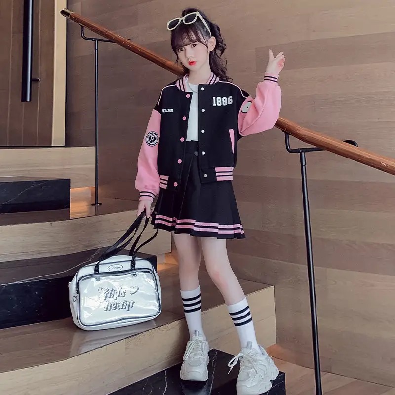 Girls Baseball Jacket & Skirt Set for Girls 2025