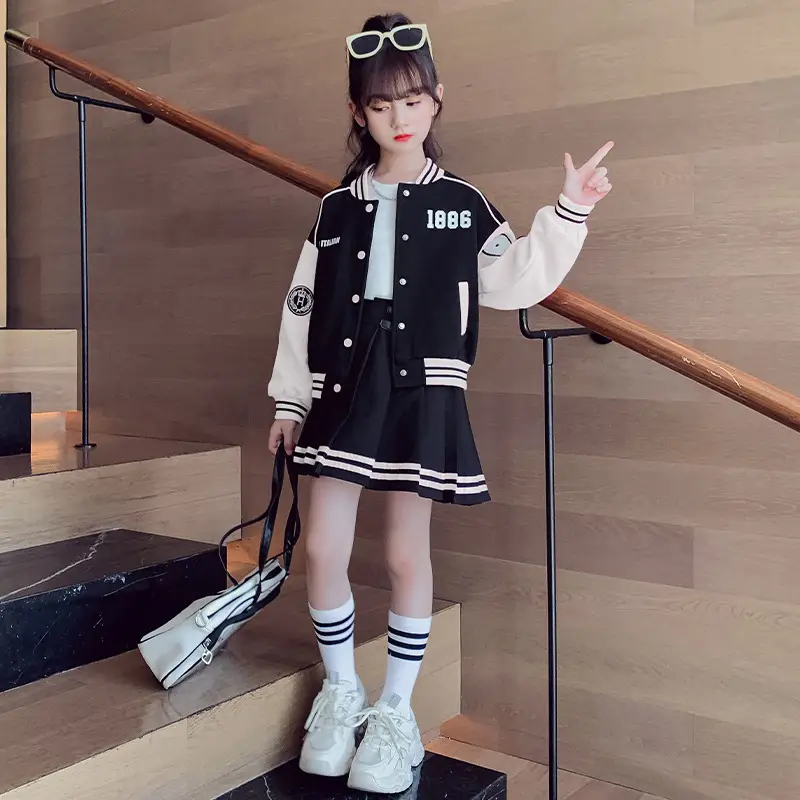 Girls Baseball Jacket & Skirt Set for Girls 2025