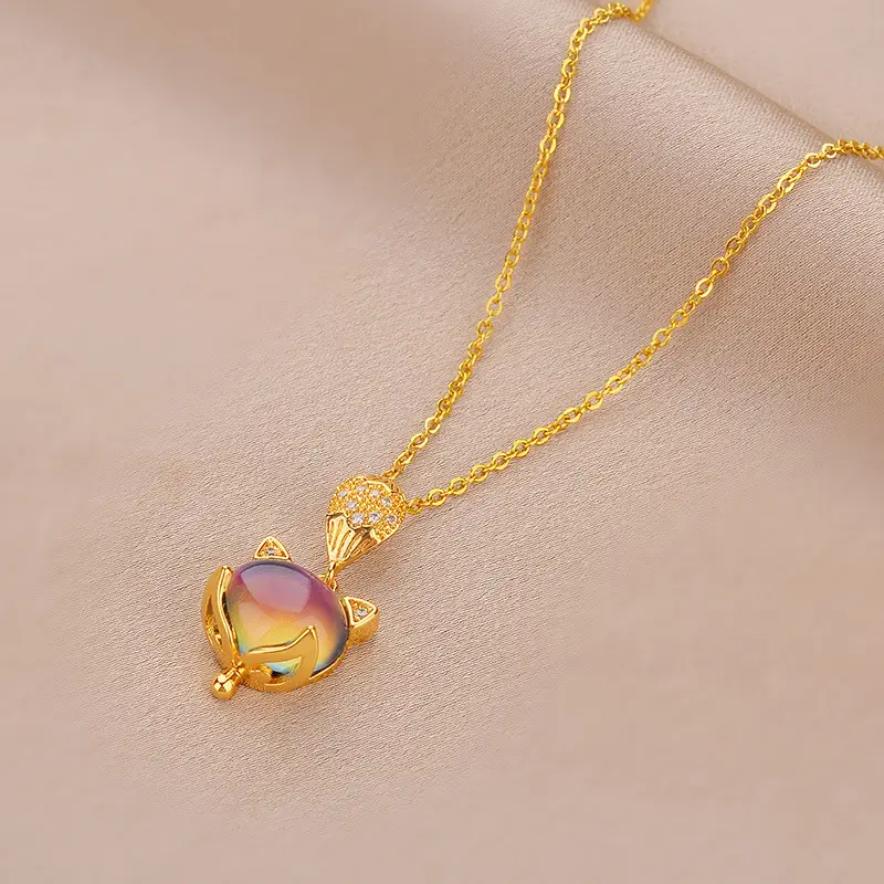 Temperature-Sensitive Fox Clavicle Necklace for Women - Image 2
