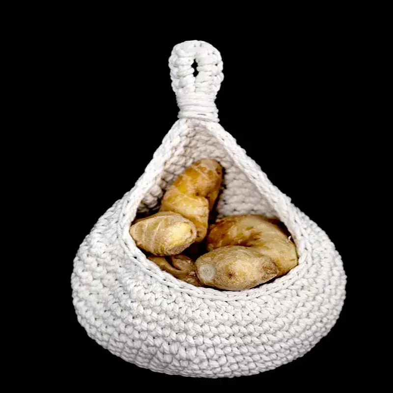 White Cotton Factory Crocheted Vegetable & Fruit Basket - Image 12