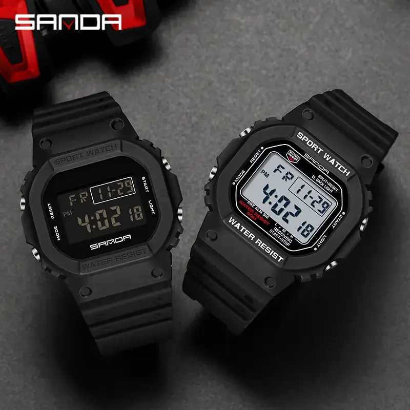 Sanda Red Digital Sport Watch Waterproof Shockproof - Image 25