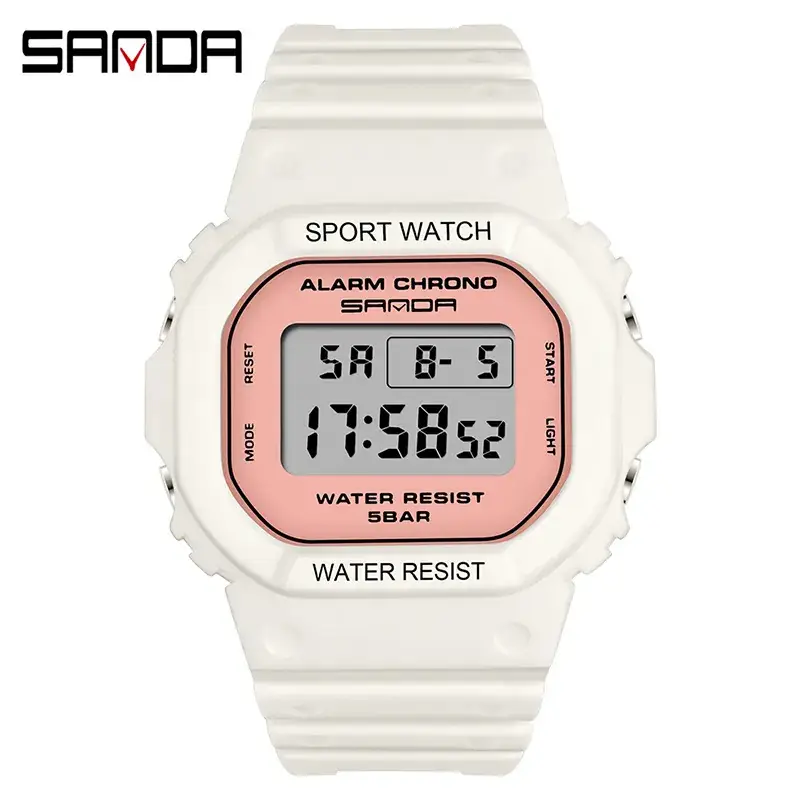 Sanda Red Digital Sport Watch Waterproof Shockproof - Image 10