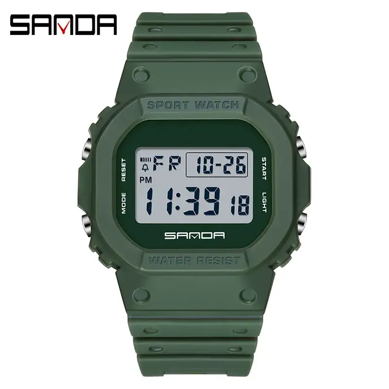 Sanda Red Digital Sport Watch Waterproof Shockproof - Image 6