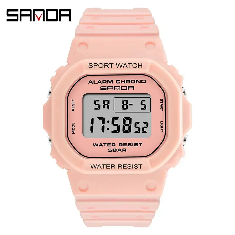 Sanda Red Digital Sport Watch Waterproof Shockproof - Image 7