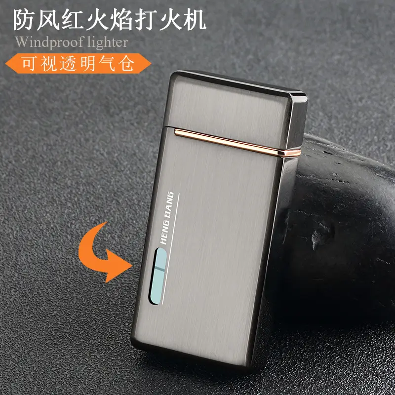 Windproof Red Flame Transom Lighter for Personalized Gifts - Image 5