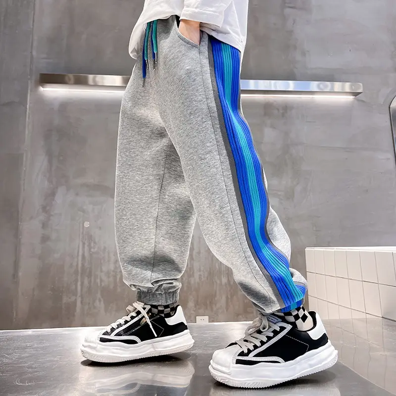 Boys Sweatpants Blue Striped Medium to 3XBig