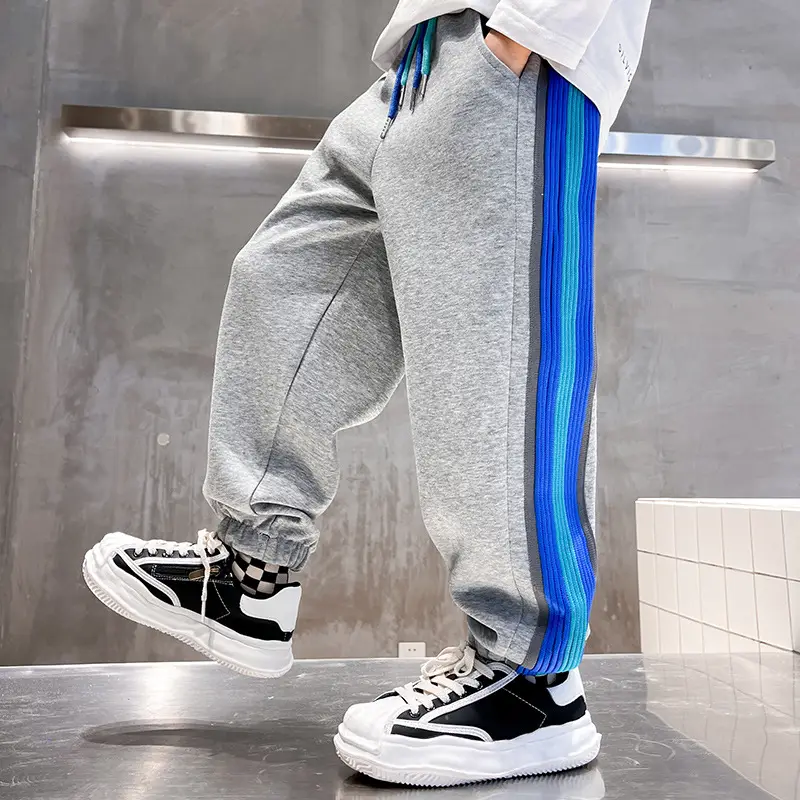 Boys Sweatpants Blue Striped Medium to 3XBig