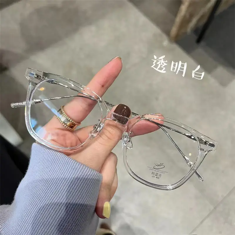 Women's Korean Style Anti-Blue Light Glasses Transparent Frame - Image 3