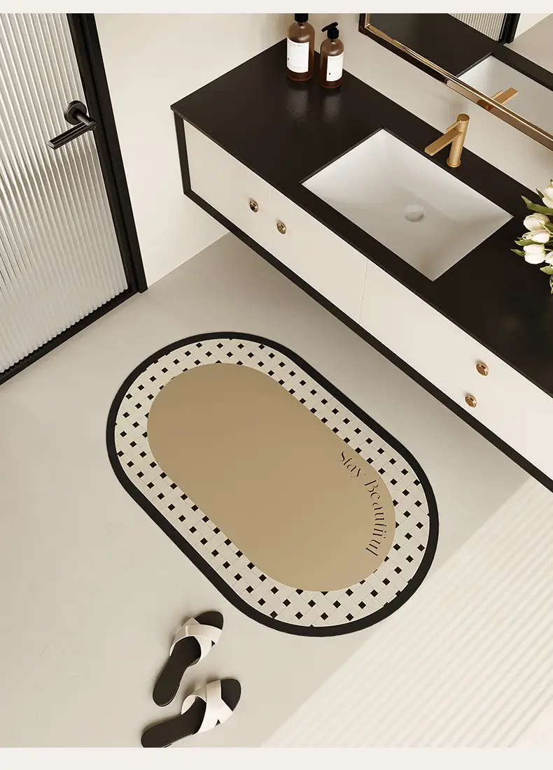 Minimalist Diatom Tile Floor Mat Non-Slip Toilet Door Mat — feature 13