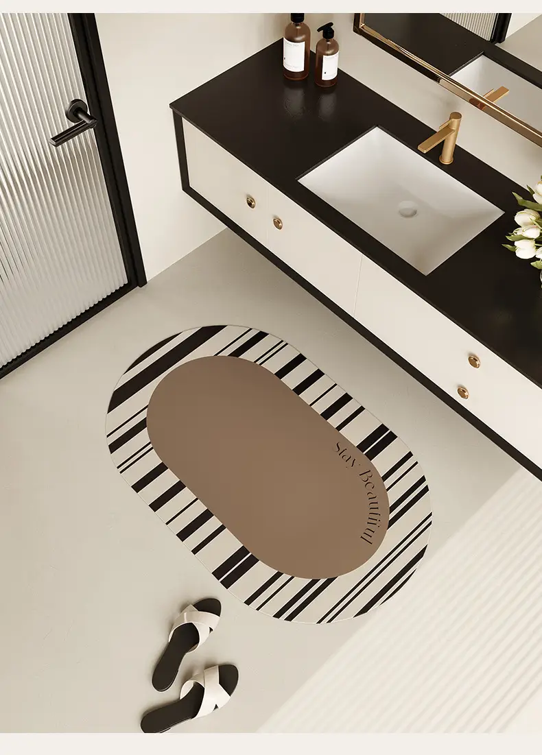 Minimalist Diatom Tile Floor Mat Non-Slip Toilet Door Mat — feature 18