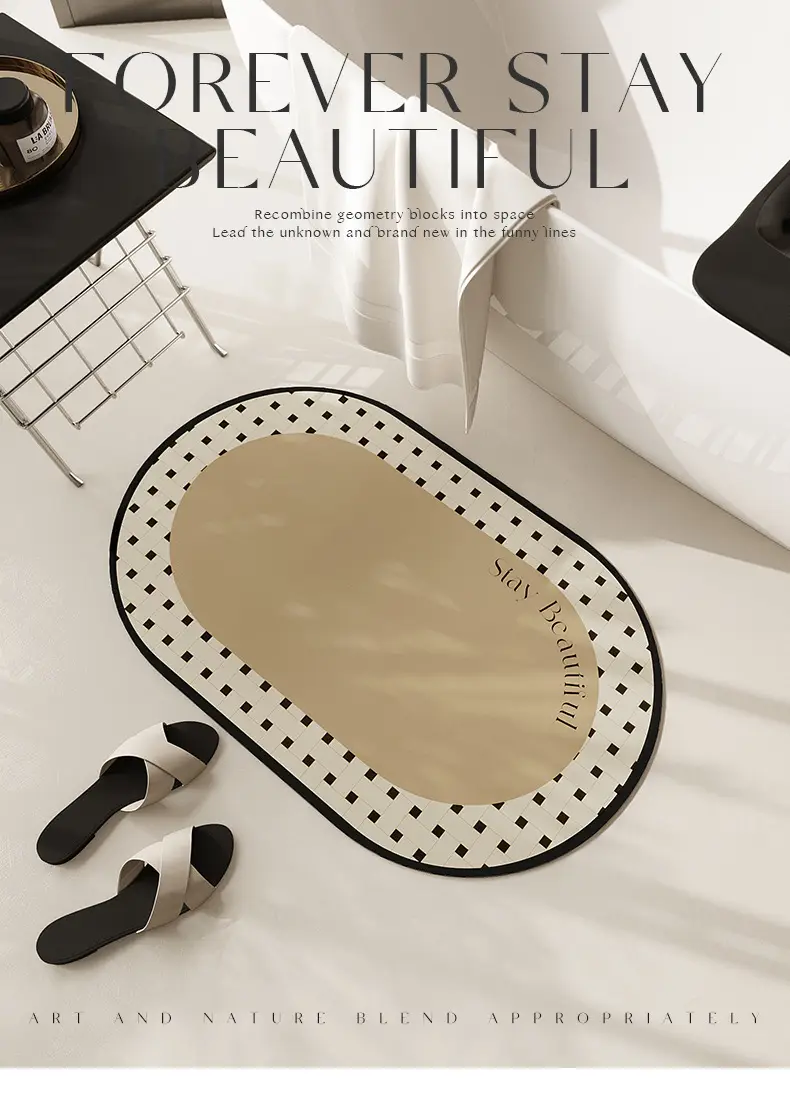Minimalist Diatom Tile Floor Mat Non-Slip Toilet Door Mat — feature 2