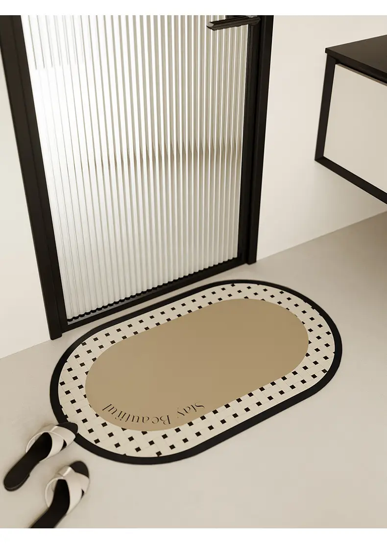 Minimalist Diatom Tile Floor Mat Non-Slip Toilet Door Mat — feature 4