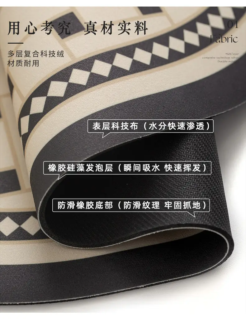 Minimalist Diatom Tile Floor Mat Non-Slip Toilet Door Mat — feature 7