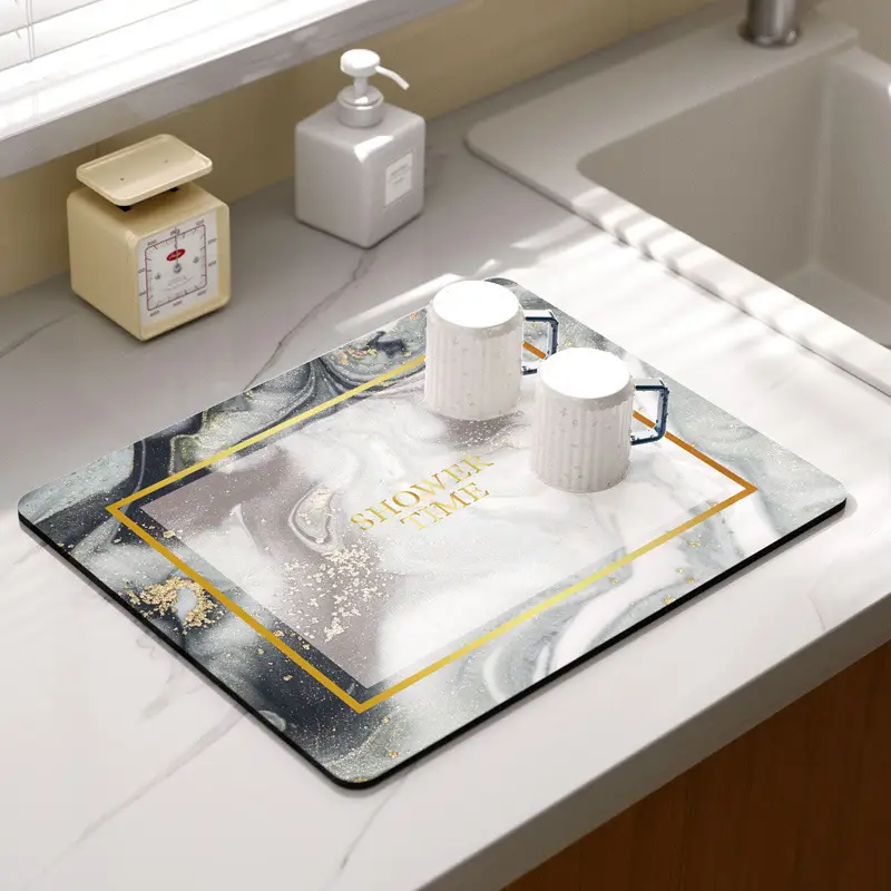 Wash-free draining mat-gilt Glacier