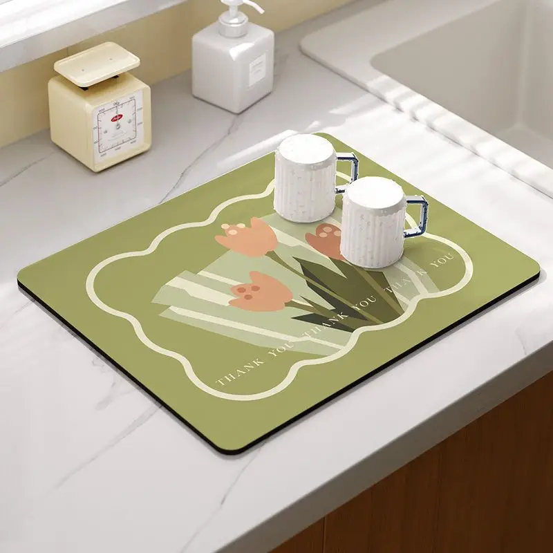 Drain mat-wave bouquet-Green