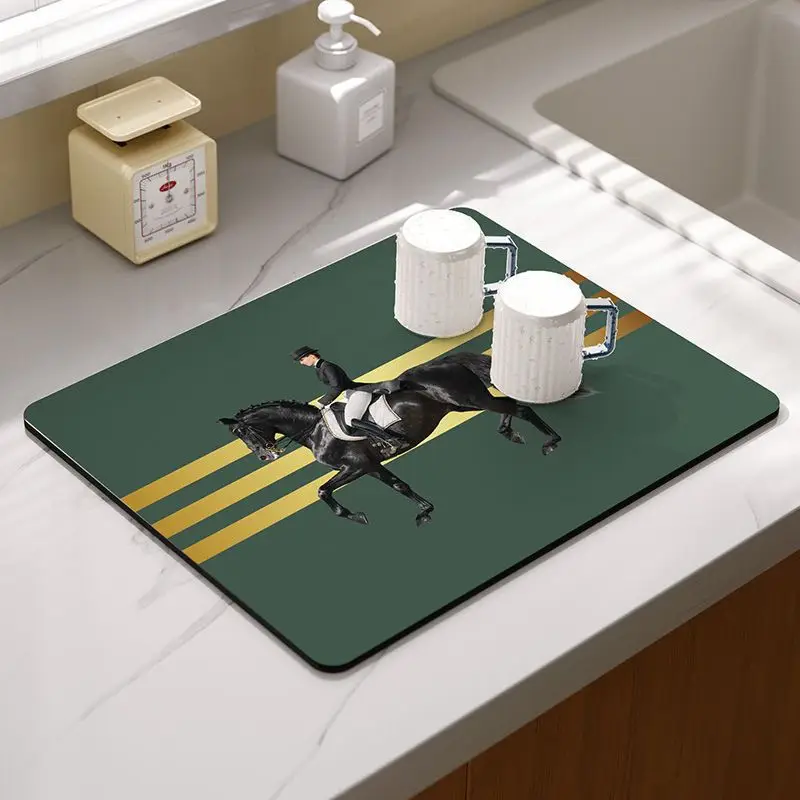 Kitchen Drain Mat Countertop Anti-Scalding Green