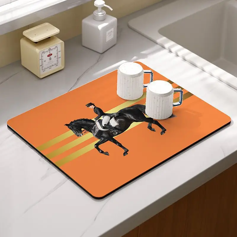 Kitchen Drain Mat Countertop Anti-Scalding Green
