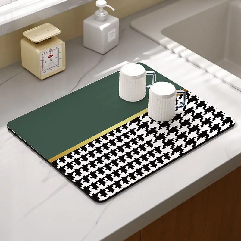 Kitchen Drain Mat Countertop Anti-Scalding Green