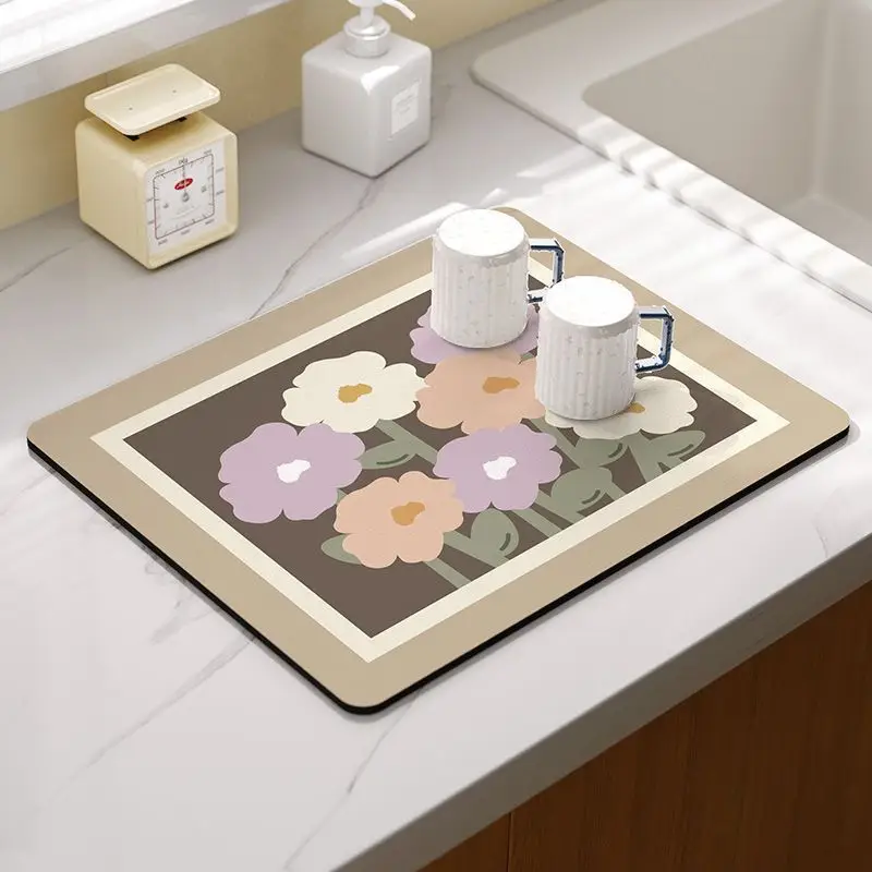 Kitchen Drain Mat Countertop Anti-Scalding Green