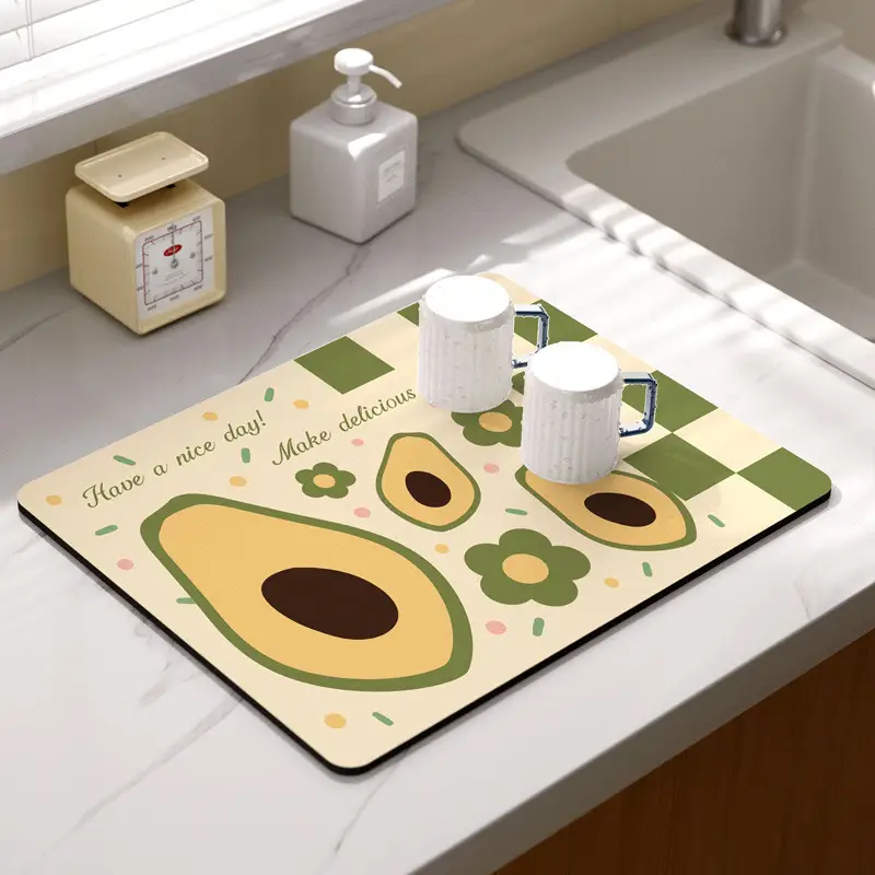 Kitchen Drain Mat Countertop Anti-Scalding Green