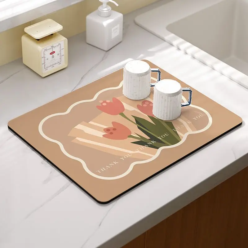 Kitchen Drain Mat Countertop Anti-Scalding Green