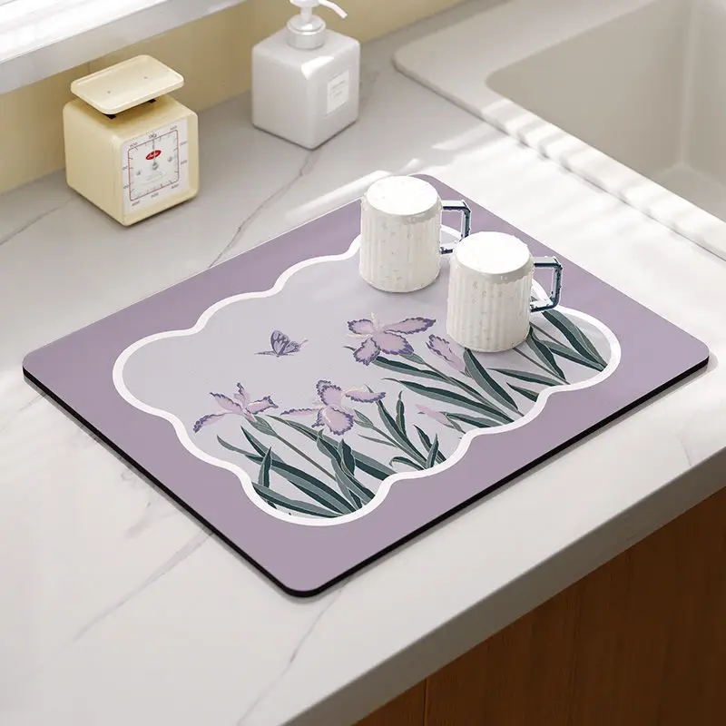 Kitchen Drain Mat Countertop Anti-Scalding Green