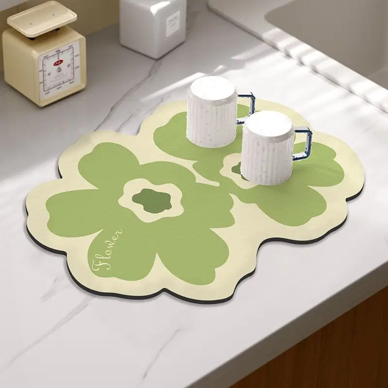 Kitchen Drain Mat Countertop Anti-Scalding Green